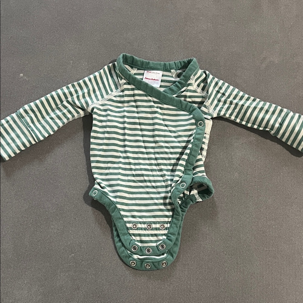 Hanna Andersson striped green bodysuit